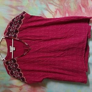 Dark pink boho top